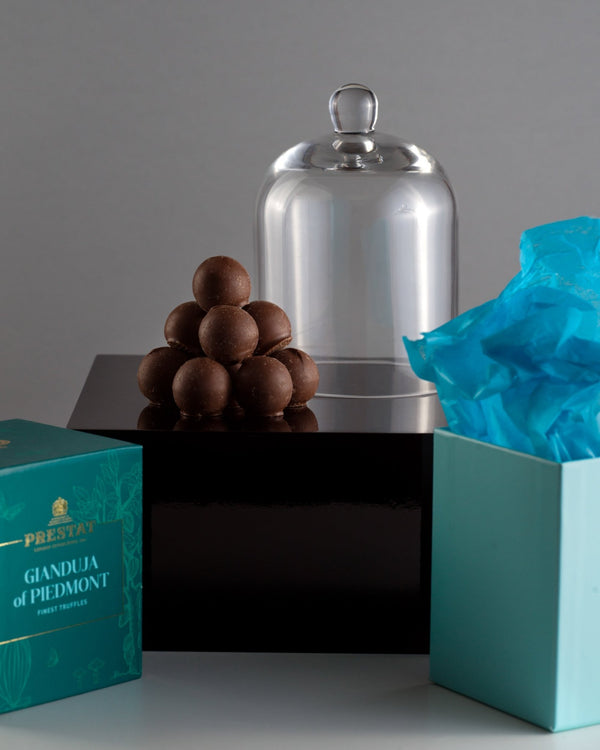 Prestat Piedmont's Gianduja Truffle Cube and Medium Cloche Gift Set - Novenary
