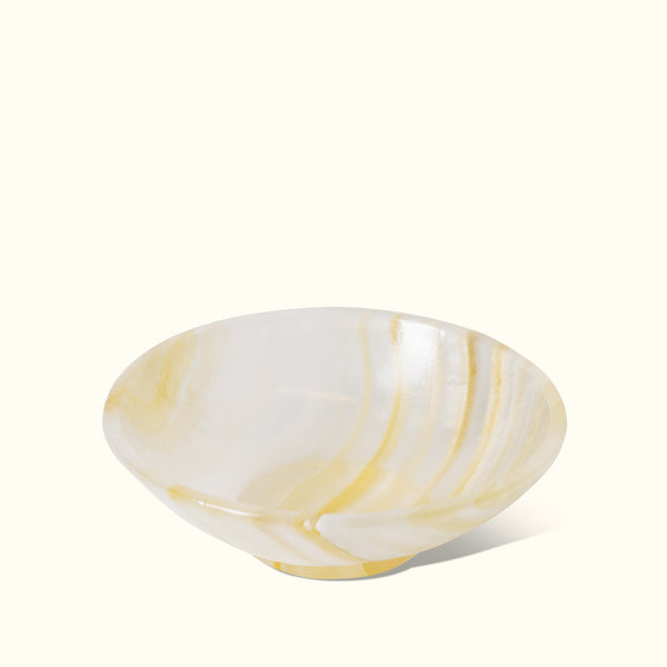 Yellow Wash Aragonite Crystal Bowl - Novenary